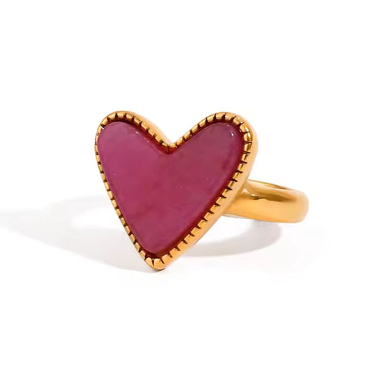 Anillo Corazón Rosado