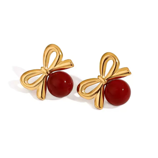 Aretes Lazo Cherry