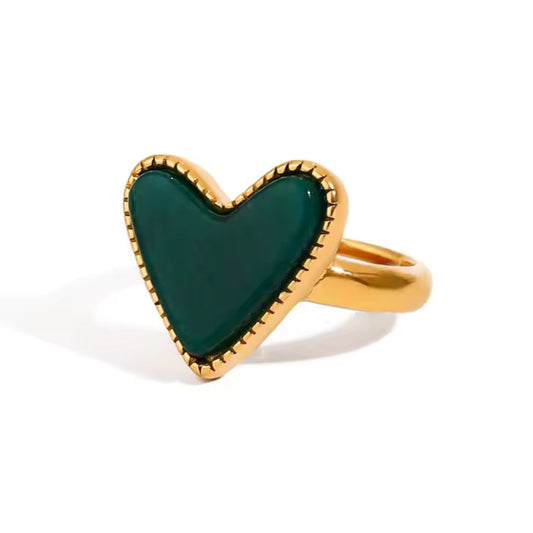 Anillo Corazón Verde
