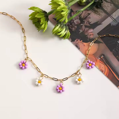 Collar Margaritas moradas