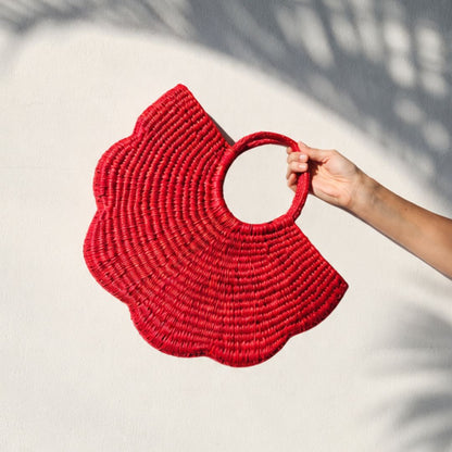 Cartera de junco Flor - Rojo