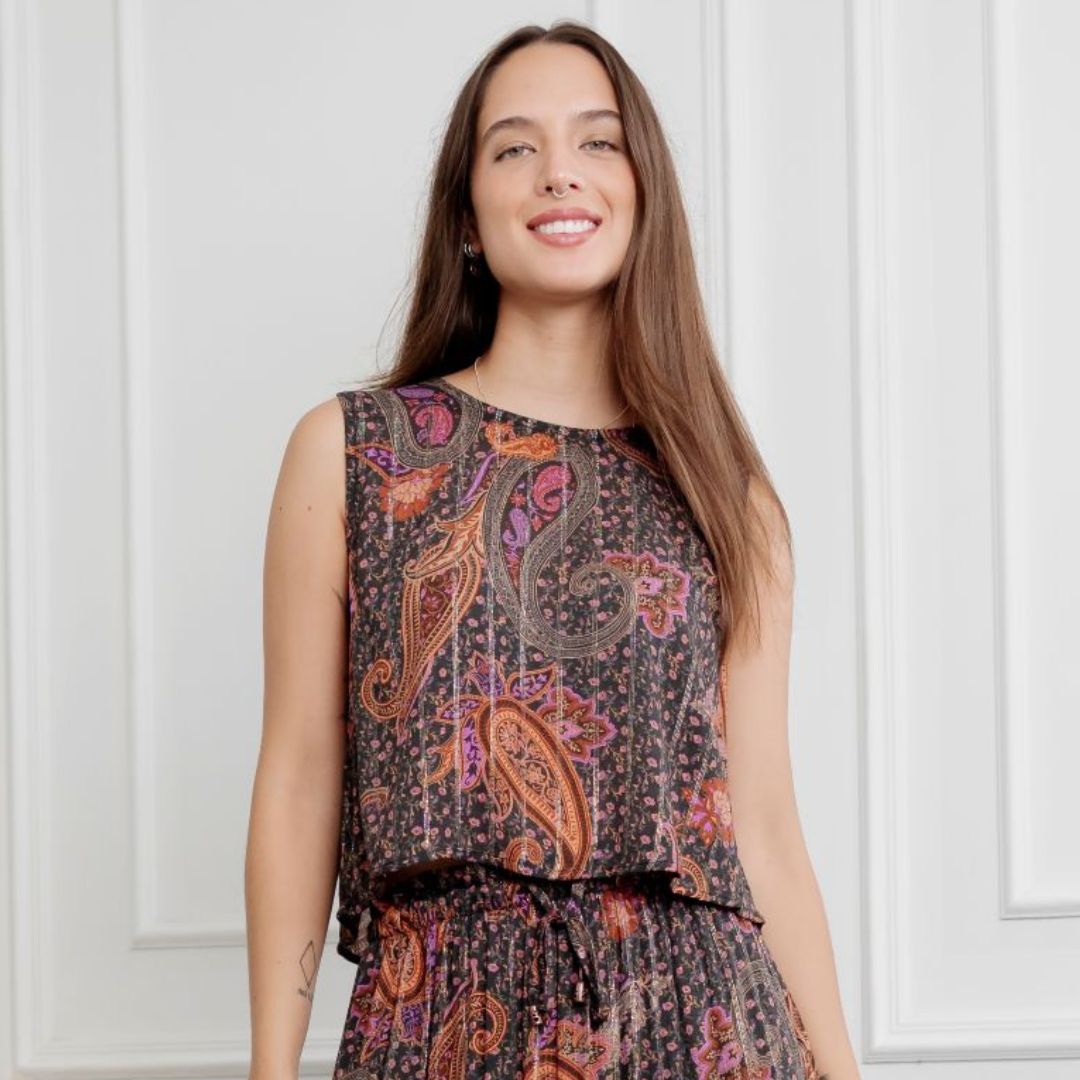 Blusa Boho Print negro - Aguacate Shop Perú