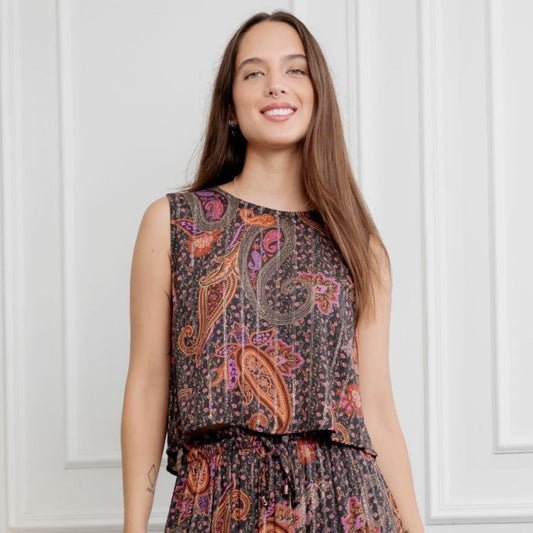 Blusa Boho Print negro - Aguacate Shop Perú