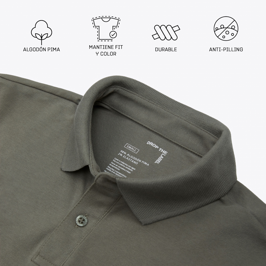 Polo Shirt | Pima Piqué | Dark Olive - Aguacate Shop Perú
