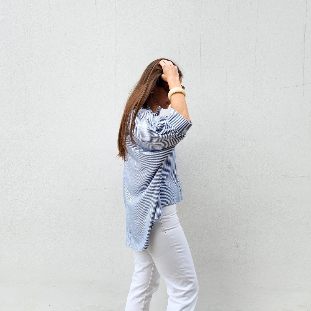 Blusón Amaia rayas azul