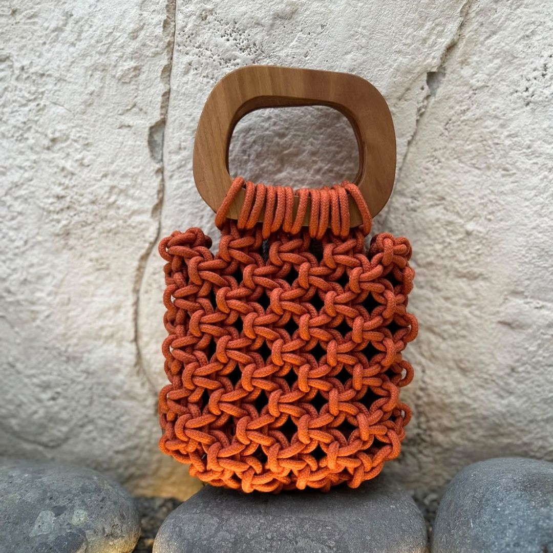 Cartera de macramé Isabela - Avellana