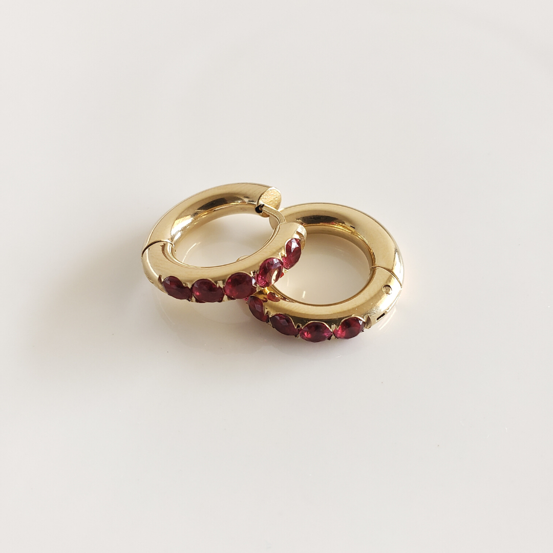Argollas Cristal Red M